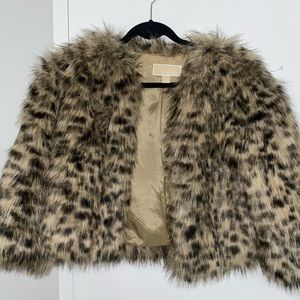 Quite fall Michael Kors cropped animal print jacket!